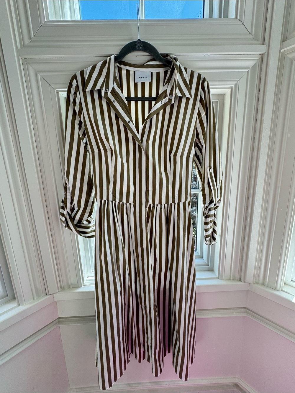 AKRIS PUNTO
Kodak Striped Tie-Waist Shirtdress